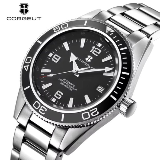 OEM Custom Corgeut 41mm man Automatic watch high quality NH35 Mechanical movement 100m Waterproof Sapphire Ceramic Bezel
